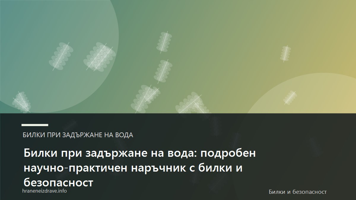 Билки при задържане на вода: подробен научно-практичен наръчник с билки и безопасност